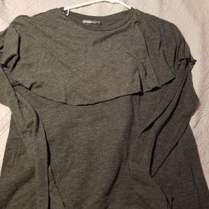 Long sleeve knit charcoal gray